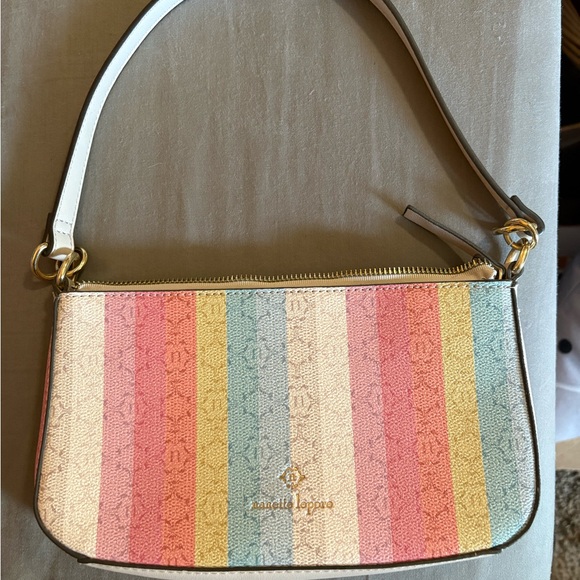 Nanette Lepore Pink and Orange Shoulder Bag with Textured Design - Picture 1 of 3